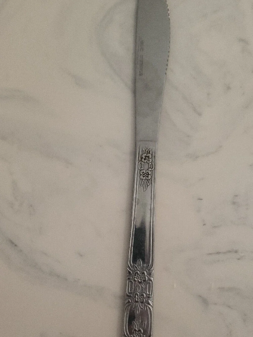 Vintage Silver Floral Butter Knife